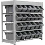 King's Rack 4-Tier Metal Organizer Shelving Rack with 24 Bins