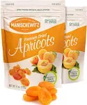 Manischewitz Premium Dried Apricots 6oz (2 Pack) Resealable Bag, Gluten Free, No Sugar Added, Good Source of Fiber, Kosher