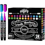 Loddie Doddie Liquid Chalk Markers - 24ct Color Collection - Perfect for Chalkboards, Blackboards