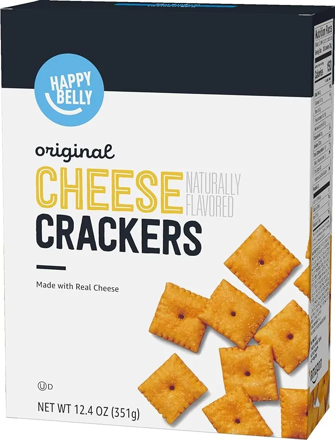 Amazon Brand - Happy Belly Original Cheese Crackers, 12.4 Ounce (Pack of 1)