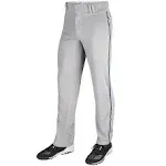 Champro Triple Crown Youth Open Bottom Pant with Piping, L / Grey/Navy