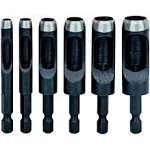 6 Piece Hollow Punch Set with Hex Shanks, Non-Slip Fit, Sizes: 3/16 inch, 1/4 inch, 5/16 inch, 3/8 inch, 7/16 inch, 1/2 inch