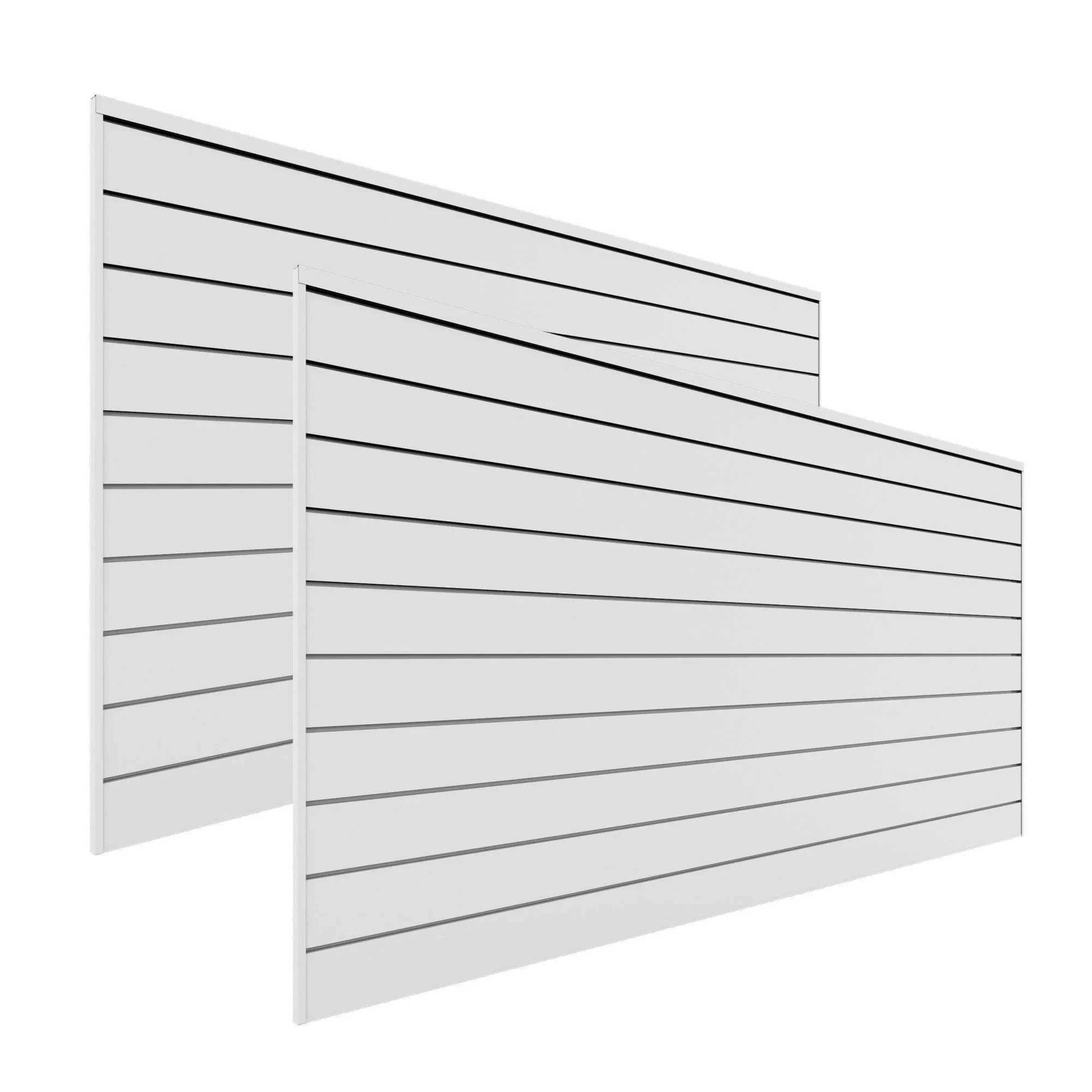 Proslat 8' x 4' Slatwall PVC Wall Panels and Trims (2-Pack White)