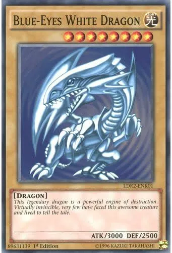 Yugioh Blue-Eyes White Dragon LDK2-ENK01 Common 1st Ed LP (SDK ART)