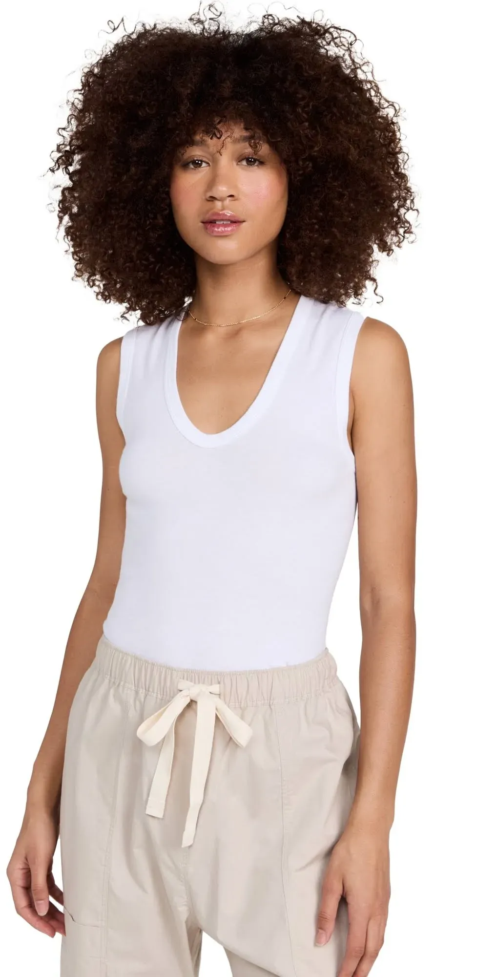 Essential Sleeveless U In White