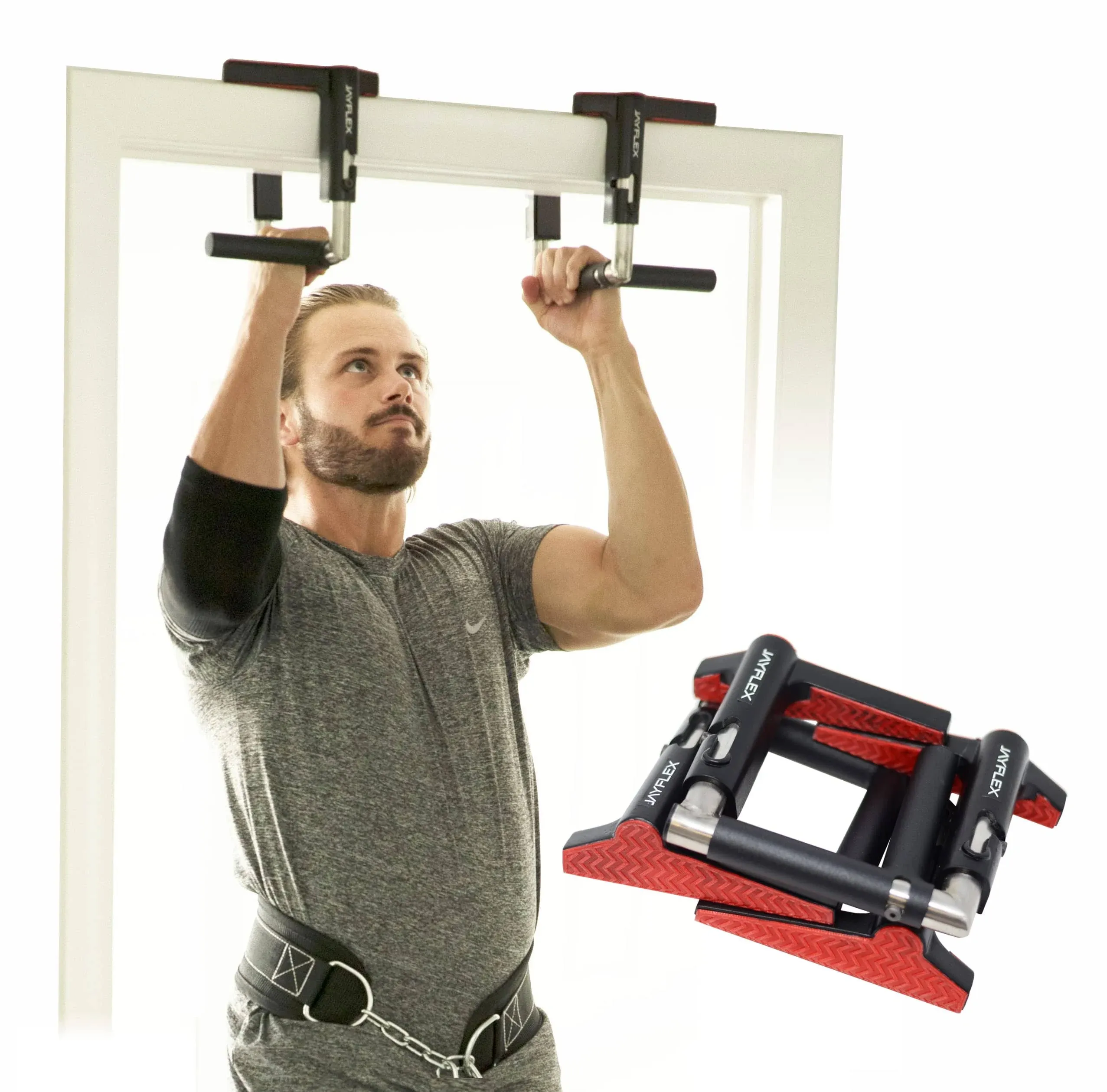 Jayflex Fitness CrossGrips - Pull Up Bar Handles Doorframe Pull-Up Bar Home and Travel Doorway