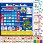 Circle Learning Time Center Pocket Chart Calendar Set, Educational Pocket Chart 