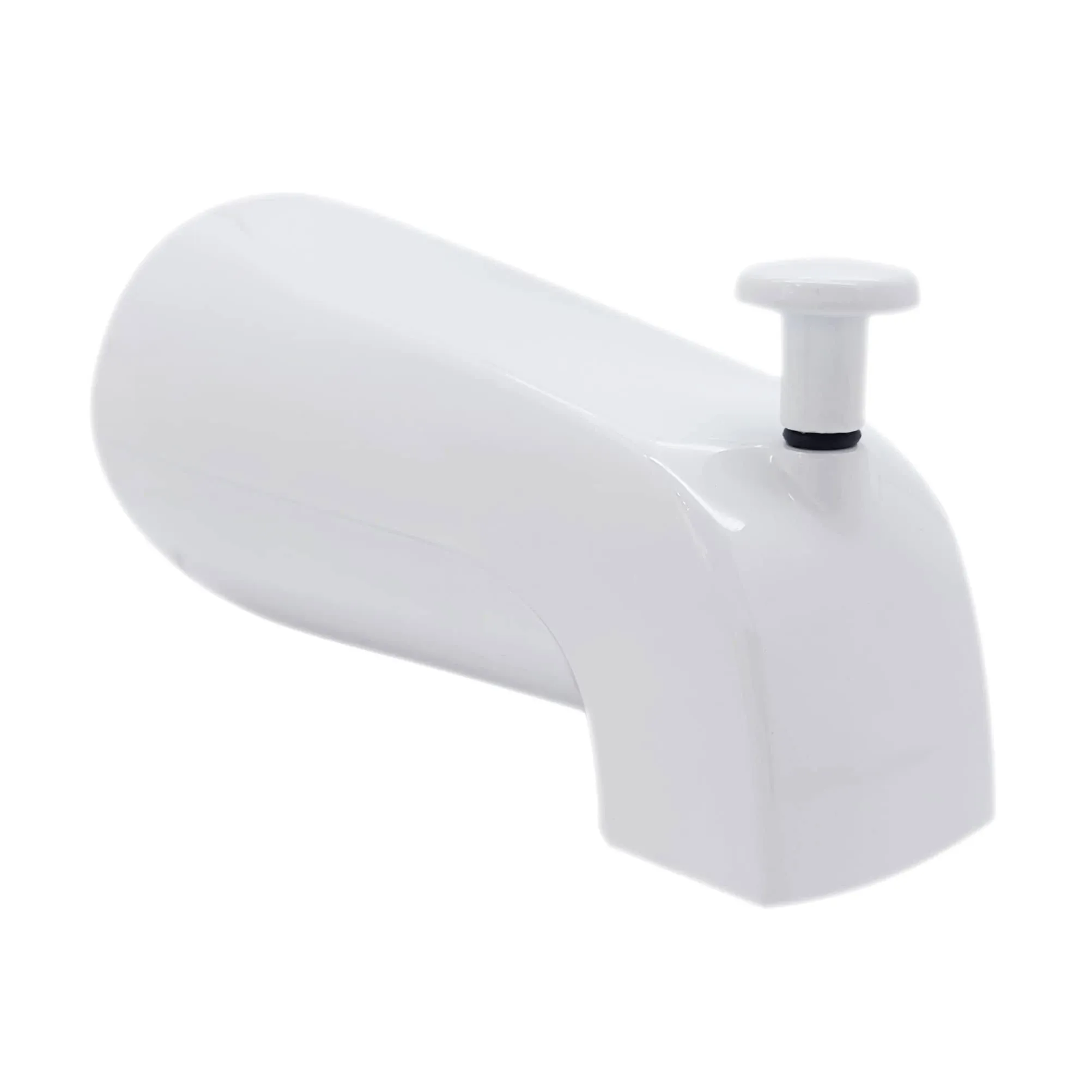 Westbrass E531D-1F-50 5-1/4" Reach Wall Mount Tub Spout with Front Diverter, 1-Pack, Powder Coat White