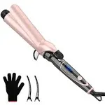 MiroPure Curling Iron 1 1/2 Inch by Curling Wand Gloves Clips Ceramic Coating US