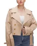 Good American Chino Gaberdine Cropped Trench Jacket - S/M