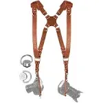 Camera Harness for 2 Cameras – Dual Shoulder Leather Camera Strap – 