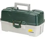 3-Tray Tackle Box with Dual Top Access, Dark Green Metallic/Off White