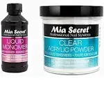 MIA SECRET PROFESSIONAL LIQUID MONOMER 4 oz + CLEAR ACRYLIC POWDER 4 oz NAIL