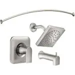 Genta Single-Handle 1-Spray Tub and Shower Faucet in Spot Resist Brushed Nickel (Valve Included)