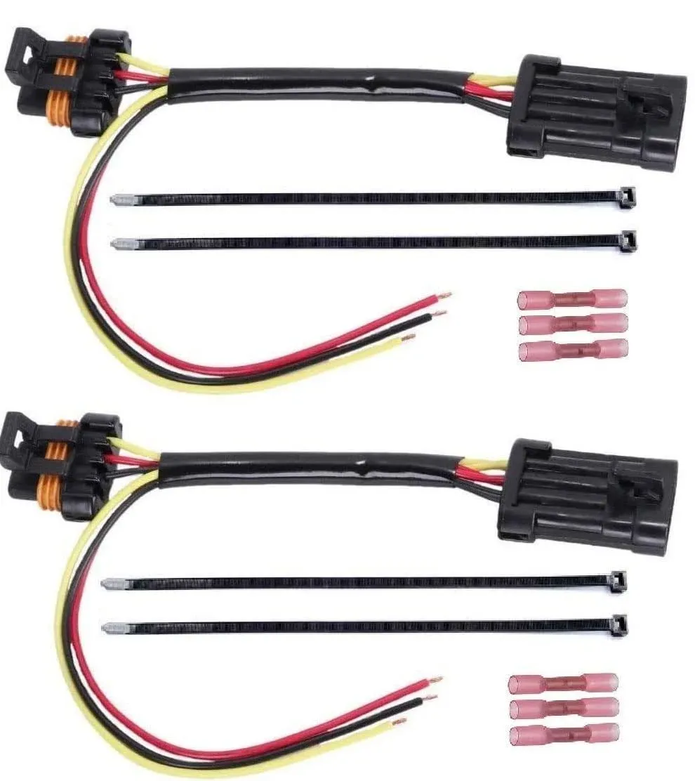 TWO- Tail Light Whip Power Harness Adapter Pigtail Jumper: 2014 &amp; Up Polaris RZR