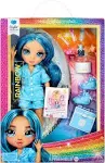 Rainbow High Jr High Pj Party - Skyler, Blue 9" Posable Fashion Doll with Soft Onesie, Slippers, Fun Play Accessories, Great Toy Gift for Girls Kids