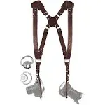 Camera Harness for 2 Cameras – Dual Shoulder Leather Camera Strap – 