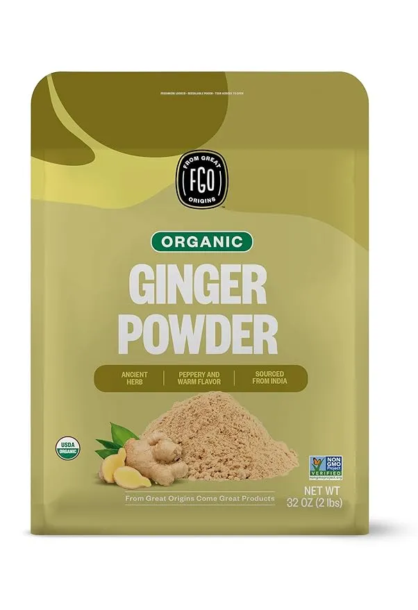 FGO Organic Ginger Powder, Imported from India, 32oz (Pack of 1)