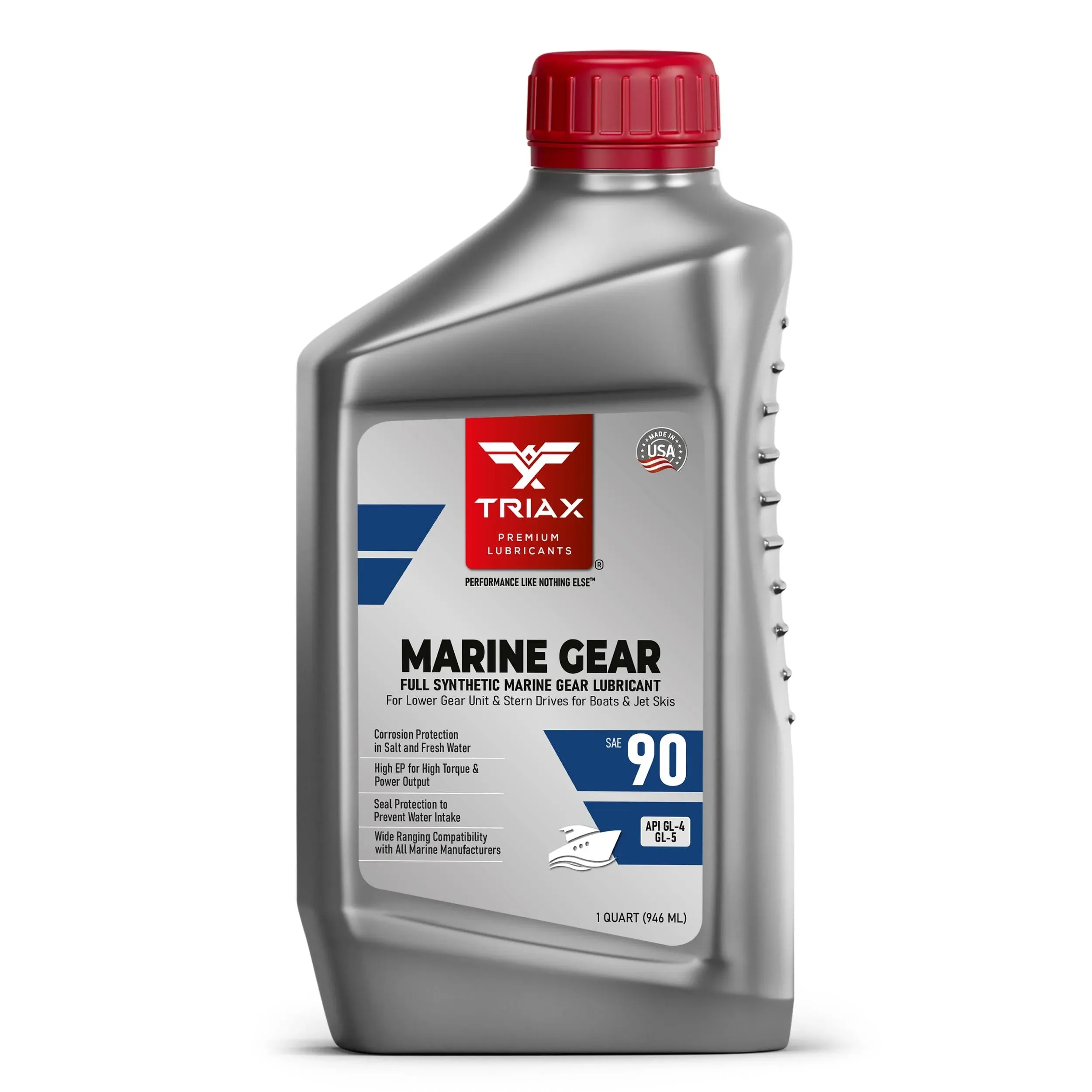 TRIAX Marine Gear Oil SAE 90 - Full Synthetic - Compatible with All 1 Quart 