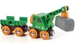 BRIO Railway - Clever Crane Wagon with Trailer and Cargo, 1 item