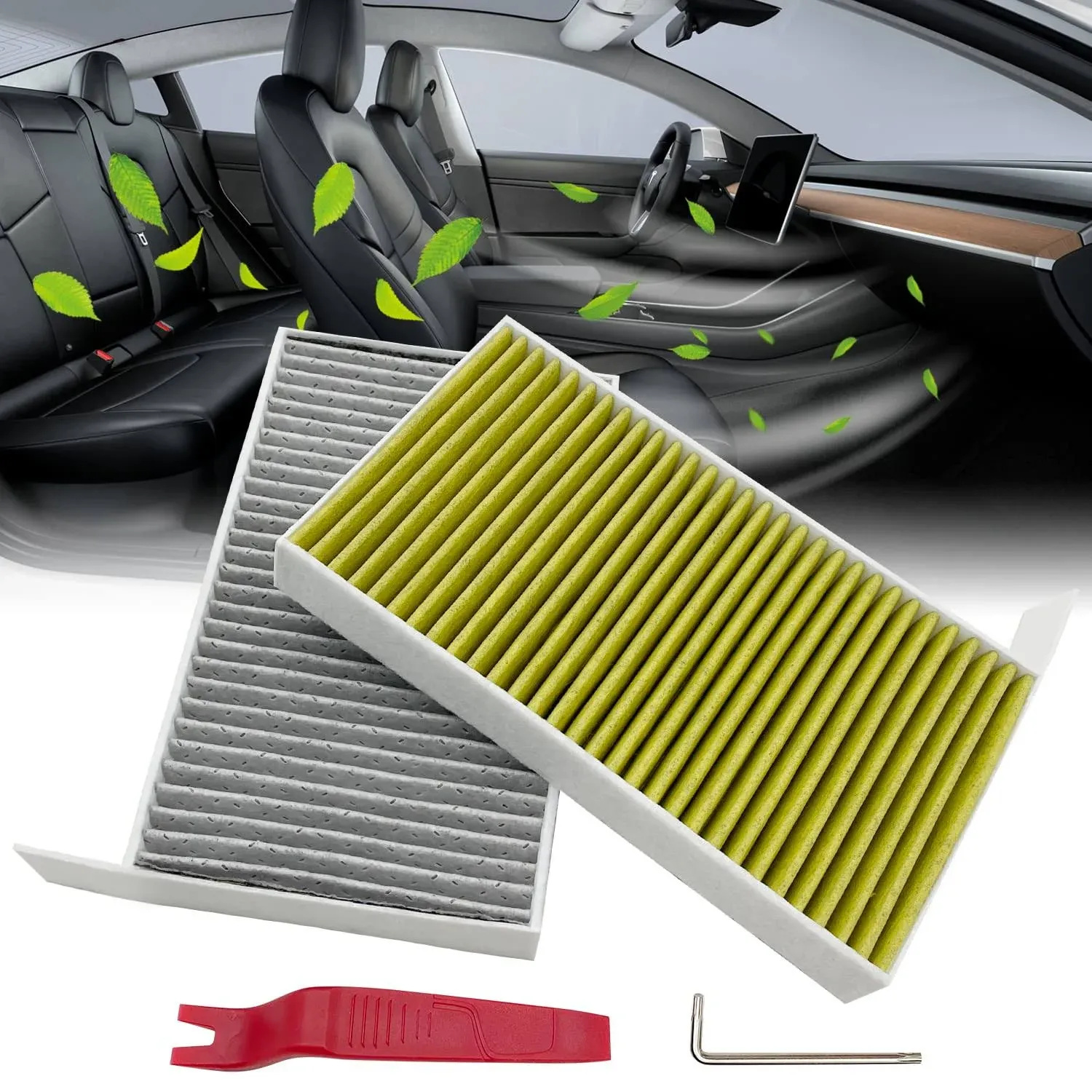 JOJOMARK Cabin Air Filter fits for Tesla Model 3/Y with Activated Carbon Fit... 