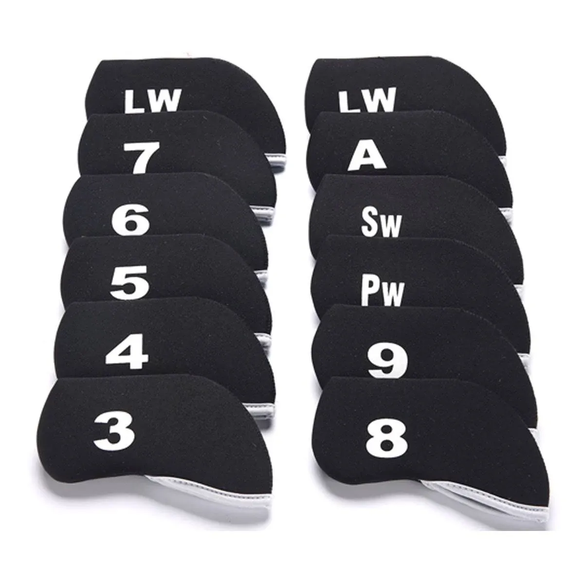 12 Pcs Golf Club Iron Head Covers Neoprene Iron Cover 3-LW Protect Case