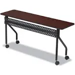 Iceberg OfficeWorks Mobile Training Table Rectangular 72W x 18D x 29H Mahogany/Black