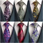 Adulove Men's Necktie Classic Silk Tie Woven Jacquard Ties 6 Pcs