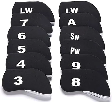 12pcs Right/Left Hand Neoprene Golf Iron Cover Iron Club Headcovers Protectors