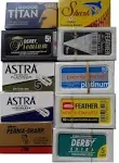 New 100 Shaving Safety Razor Double Edge Blades of 10 Top Brands - Feather Astra PERSONNA.Sampler Pack