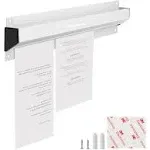 Homakover 12 inch Desk Receipt Holder, Silver Kitchen Slide Check Rack,Bill Orders Ticket Holder Tab Aluminium Display Rail for Restaurant