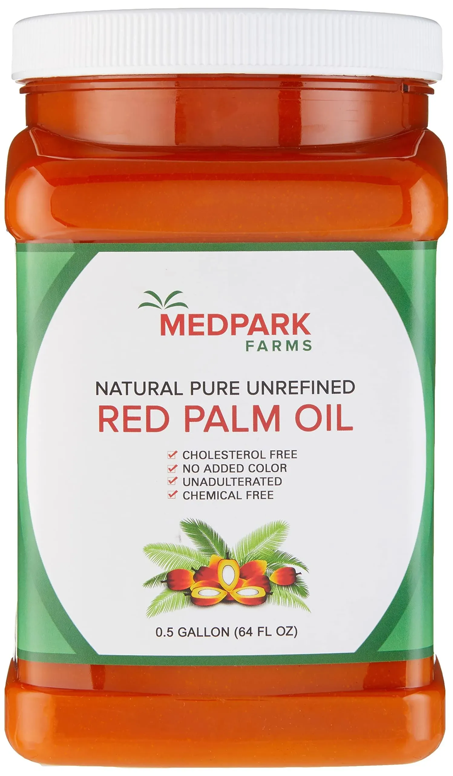 Medpark Farms Africa Red Palm Oil (0.5 Gallon/2 Liters/64 fl oz) 100% Pure/Natural/Unrefined (pet-bpa Free container)