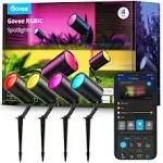 Govee Outdoor Spot Light H7066 4 Pack, Waterproof WiFi, RGBIC Color Changing New