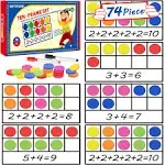 Magnetic Ten-Frame Set - Math Manipulatives Games for Kindergarten Elementary, 6 Ten Frames & 66 Magnetic Math Counters Toys for Boys/ Girls , STEM Learning Educational Number Toy For Children's Gift…