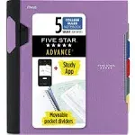 Five Star Spiral Notebook + Study App, 5-Subject, College Ruled Paper, Advanc...