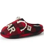 Dearfoams Lil' Bear Buffalo Check Clog Slippers