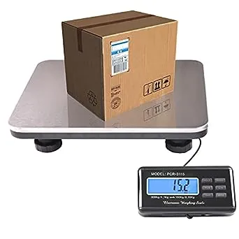 SurmountWay Shipping Scale 660lbs LCD Digital Platform Heavy Duty Portable Stainless Platform for Postal Shipping Scale Industrial Floor Scale w/ 14