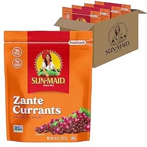 Sun-Maid California Sun-Dried Zante Currants - (4 Pack) 8 oz Resealable Bag - Dried Fruit Snack for Lunches and Snacks