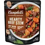 Campbell's Slow Cooker Sauces Beef Stew, 12 oz. Pouch (Pack of 6)