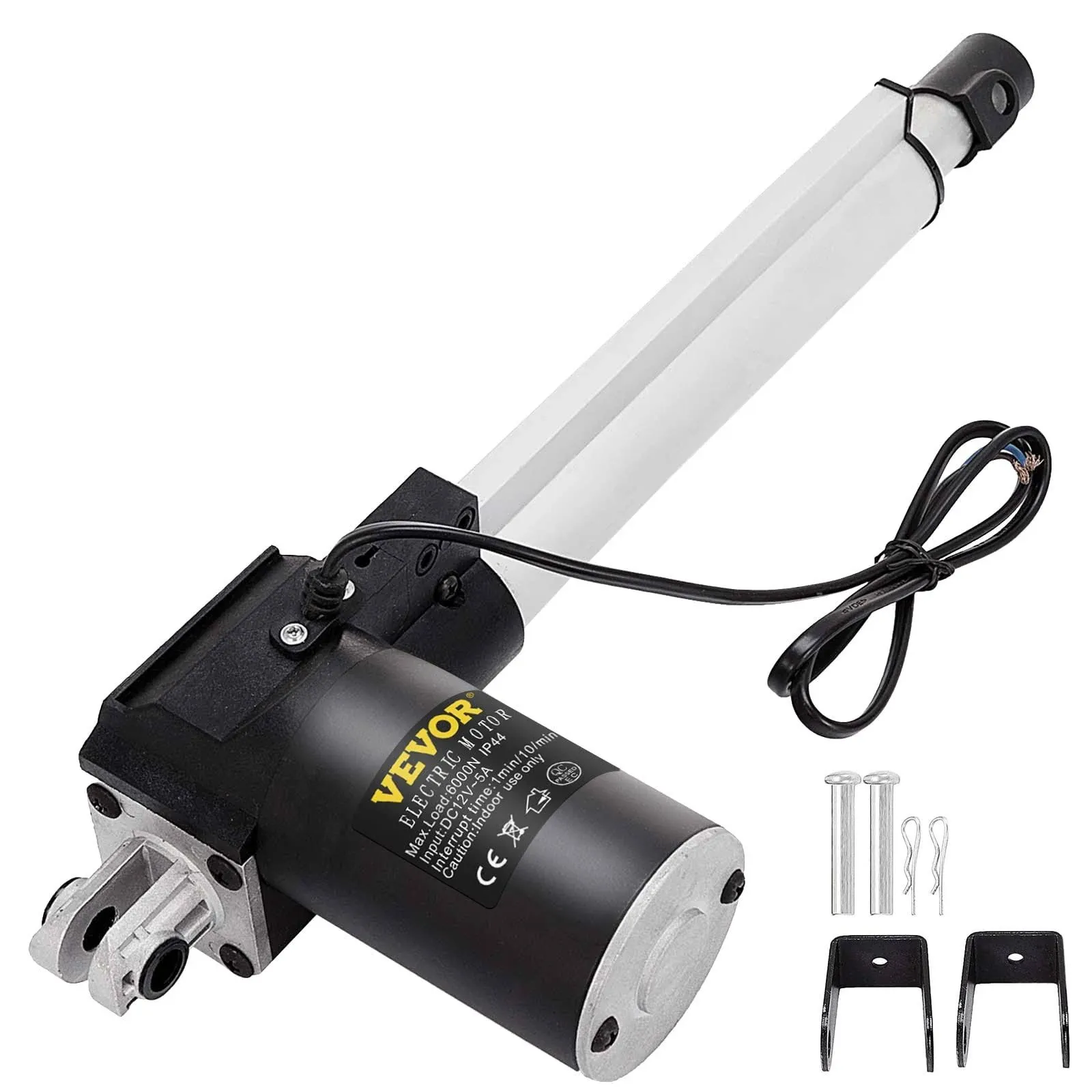 Happybuy 6 inch Stroke Electric Actuators DC 12V with Mounting Bracket Heavy Duty ...