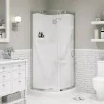 OVE Decors Breeze Corner Shower Kit with Clear Glass, Walls, Base and