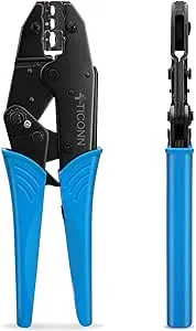 TICONN Crimping Tool for Heat Shrink Connectors - Ratcheting Wire Crimper - Crimping Pliers - Ratchet Terminal Crimper - Wire