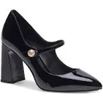 Kate Spade New York Womens Maren Ankle-Strap Pumps - Black Pearl Patent