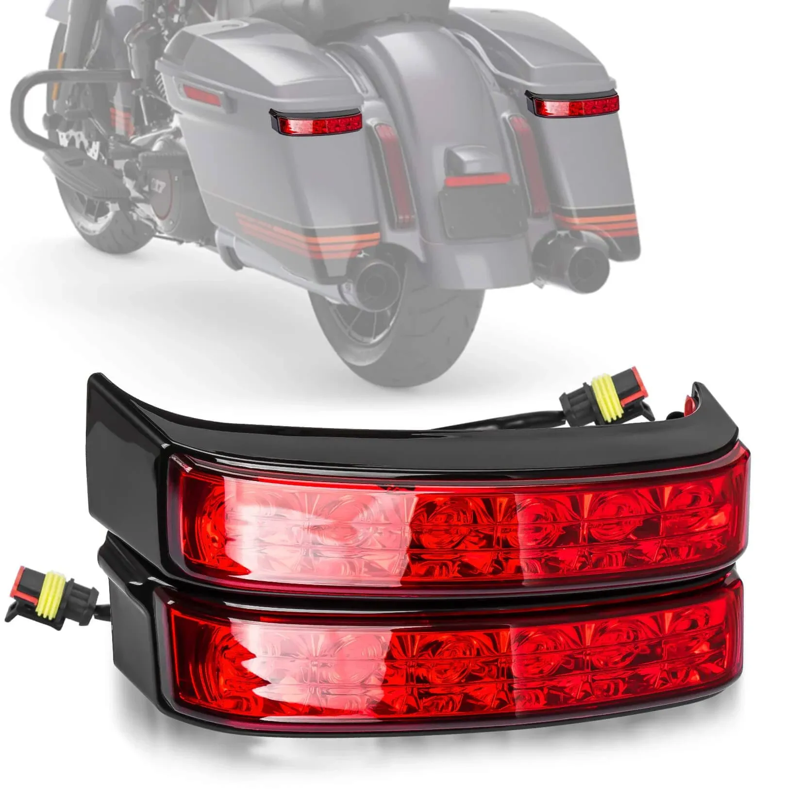 Saddlebag Housing Tail Run Brake Turn Light Lamp LED Len For Harley Touring S...