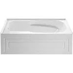 Kingston Brass VTAP6031L21C 60 in. Aqua Eden Oriel Anti-Skid Acrylic Alcove Tub with Left Hand Drain Hole, White