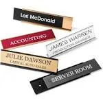 Custom Engraved Name Plates with Aluminum Holder.  2x8&quot; Wall Name Plates and Desk Name Plates for Business Office & Home Office Use