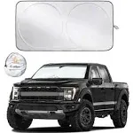 EcoNour Truck Sun Shade for Windshield | Front Truck Window Shade for Maximum UV Rays and Sun Heat Protection | Truck Sun Shield for Breezy Cool Interior | X-Large (69 inches x 35 inches)