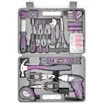 Werktough 44PCS 3.6V/4V Cordless Screwdriver Tool Kit Set Pink Color Tools Lady