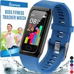 Inspiratek Kids Fitness Tracker for Girls and Boys (Age 5-16) - Waterproof Fitness Watch for Kids with Heart Rate Monitor, Sleep Monitor, Calorie Counter and More - Kids Activity Tracker (Black)