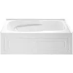 Kingston Brass VTAP6031R21C 60 in. Aqua Eden Oriel Anti-Skid Acrylic Alcove Tub with Right Hand Drain Hole, White